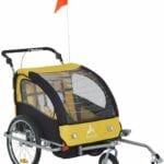 Aosom Elite 360 Swivel 2-In-1 Double Child Two-Wheel Bicycle Cargo Trailer
