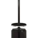 Hanover HAN004BLK 7 ft Modern Steel Umbrella Drink Shelf Propane Patio Heater