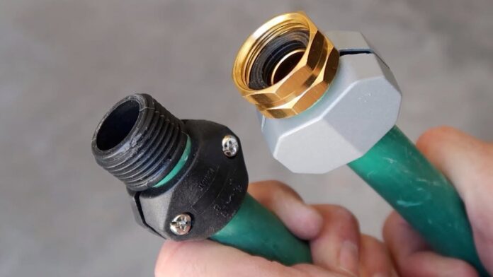 connecting nozzle to hose